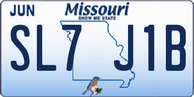 MO license plate SL7J1B
