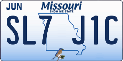 MO license plate SL7J1C
