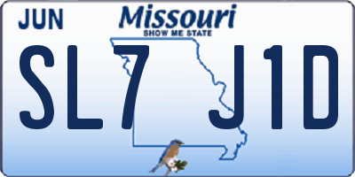 MO license plate SL7J1D