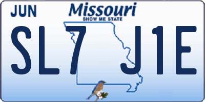 MO license plate SL7J1E