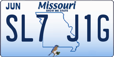 MO license plate SL7J1G