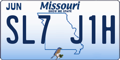 MO license plate SL7J1H