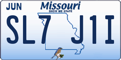 MO license plate SL7J1I