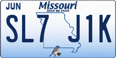 MO license plate SL7J1K