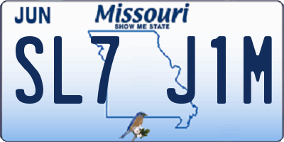 MO license plate SL7J1M