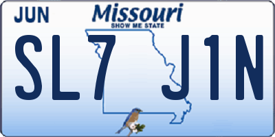 MO license plate SL7J1N