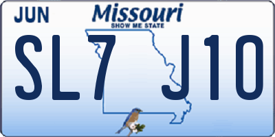 MO license plate SL7J1O