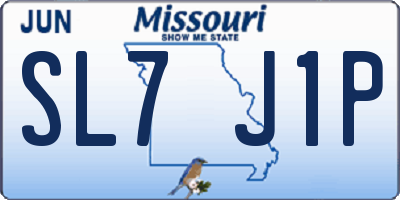 MO license plate SL7J1P