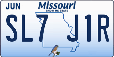 MO license plate SL7J1R