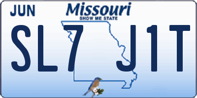MO license plate SL7J1T