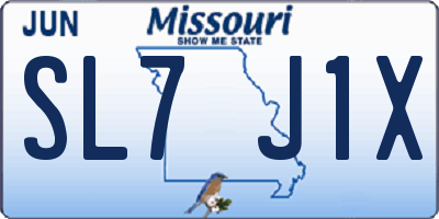 MO license plate SL7J1X