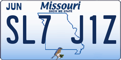 MO license plate SL7J1Z