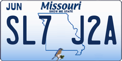 MO license plate SL7J2A