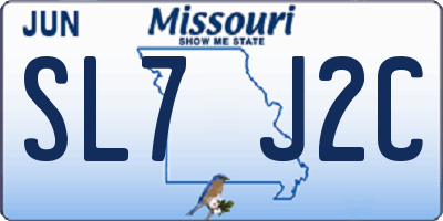MO license plate SL7J2C