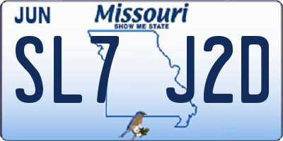 MO license plate SL7J2D