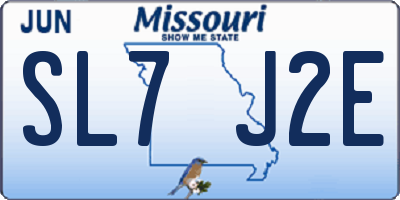 MO license plate SL7J2E