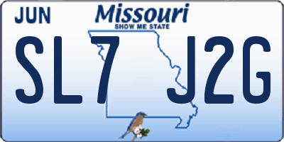 MO license plate SL7J2G