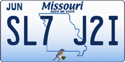 MO license plate SL7J2I