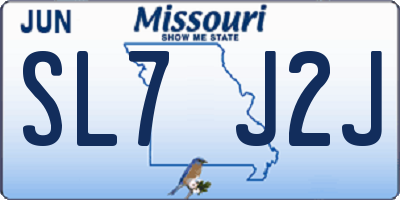 MO license plate SL7J2J