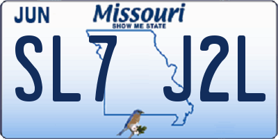 MO license plate SL7J2L