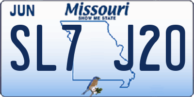 MO license plate SL7J2O