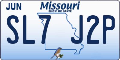 MO license plate SL7J2P