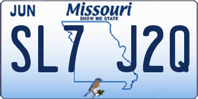 MO license plate SL7J2Q