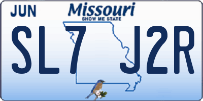 MO license plate SL7J2R
