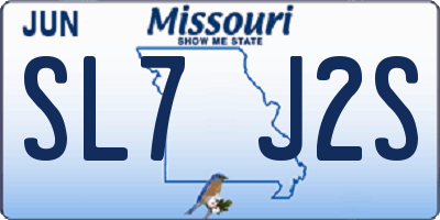 MO license plate SL7J2S