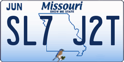 MO license plate SL7J2T