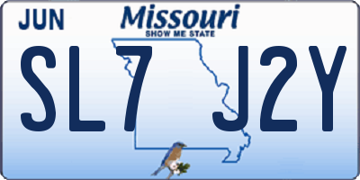 MO license plate SL7J2Y