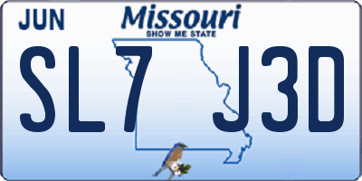 MO license plate SL7J3D