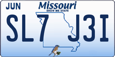 MO license plate SL7J3I