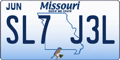 MO license plate SL7J3L