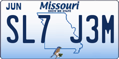 MO license plate SL7J3M