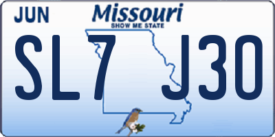 MO license plate SL7J3O