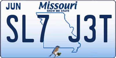MO license plate SL7J3T