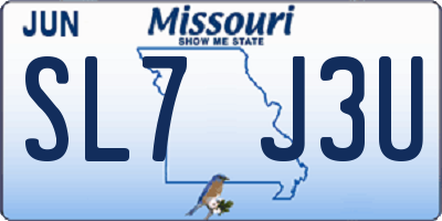 MO license plate SL7J3U