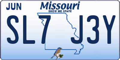 MO license plate SL7J3Y