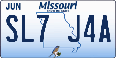 MO license plate SL7J4A