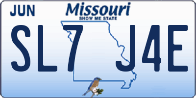 MO license plate SL7J4E