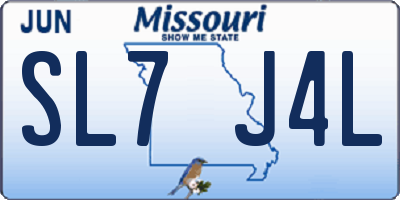 MO license plate SL7J4L