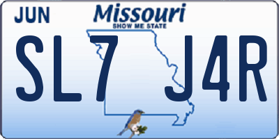 MO license plate SL7J4R