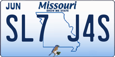 MO license plate SL7J4S