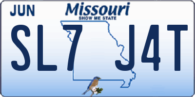 MO license plate SL7J4T