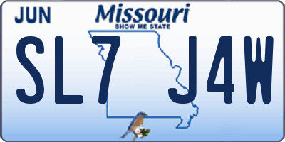 MO license plate SL7J4W