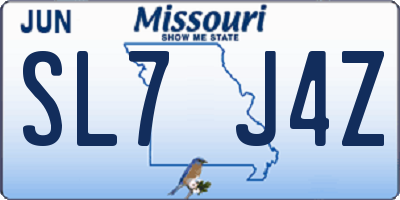 MO license plate SL7J4Z