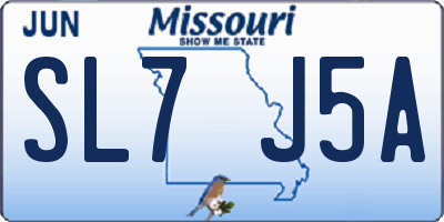 MO license plate SL7J5A