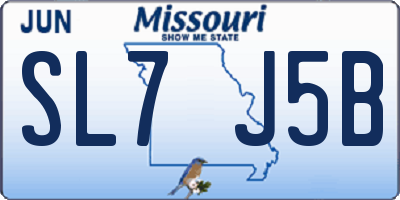 MO license plate SL7J5B