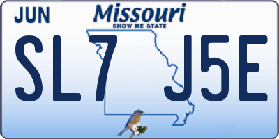 MO license plate SL7J5E
